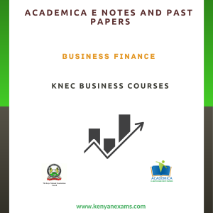 Knec business finance notes