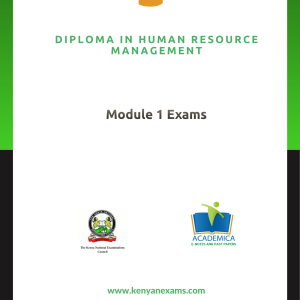 Diploma in human resource management module 1 exams