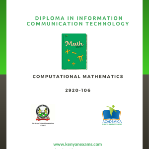 Computational mathematics-diploma in ICT