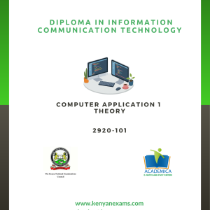 Computer application 1-diploma in ICT