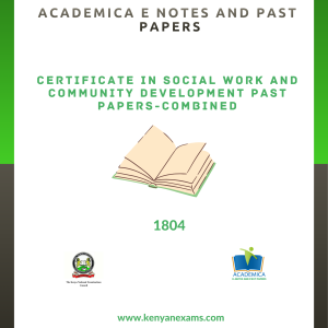 Certificate in social work and community development past papers
