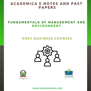 Fundamentals of management and environment
