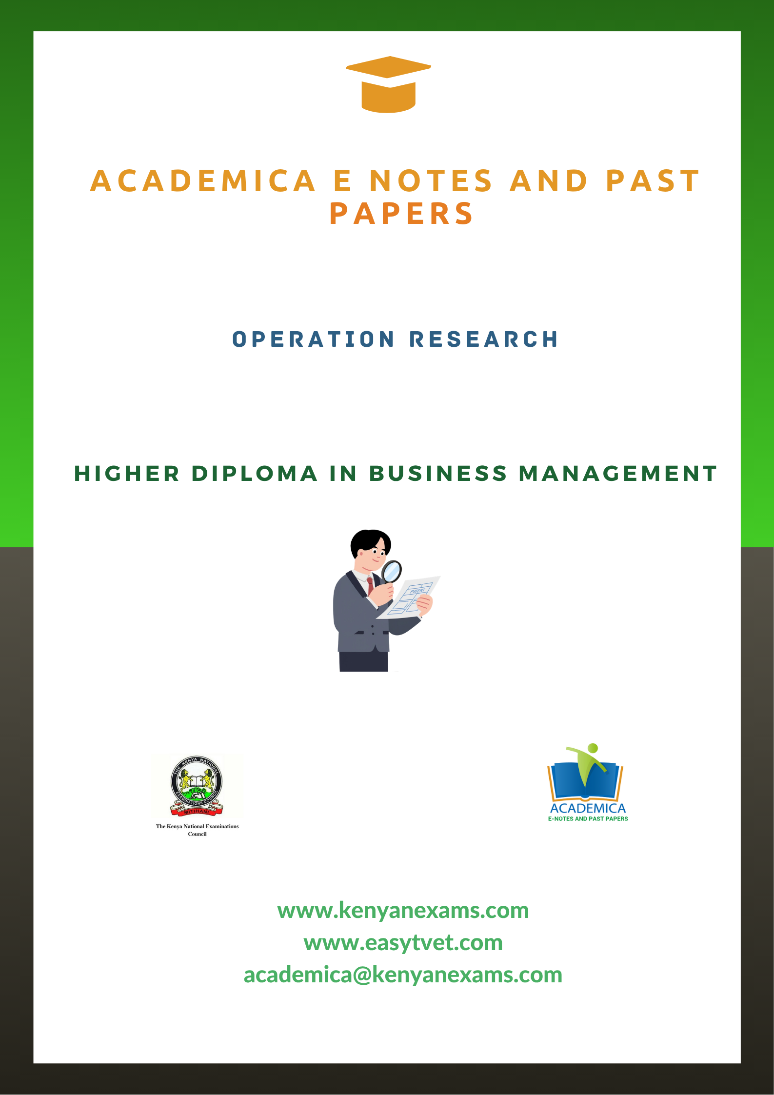 Operation research-Higher diploma in business management