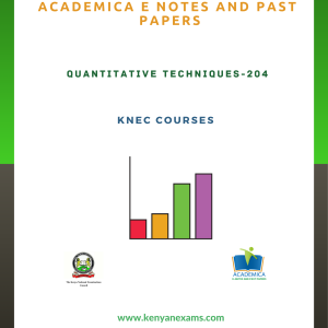 Quantitative techniques notes