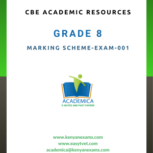 Grade 8 001 marking scheme
