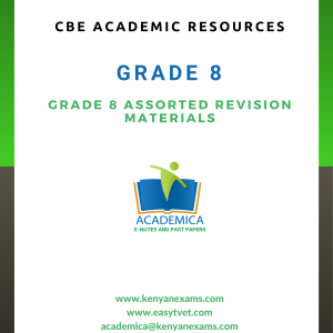 Grade 8 assorted study materials
